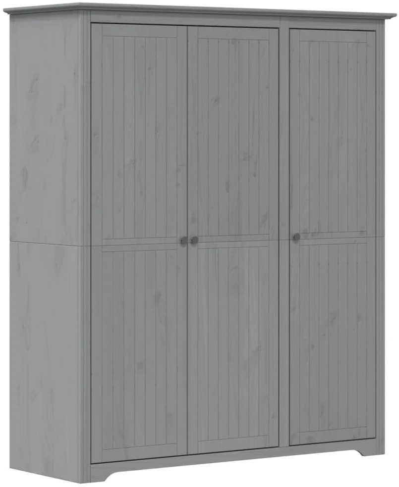 Drabužių spinta BODO, pilka, 146x53,5x173 cm, pušies masyvas