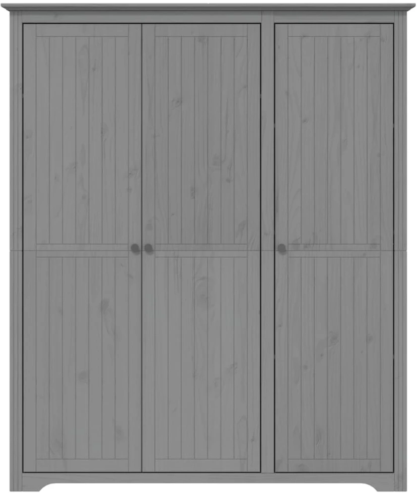 Drabužių spinta BODO, pilka, 146x53,5x173 cm, pušies masyvas