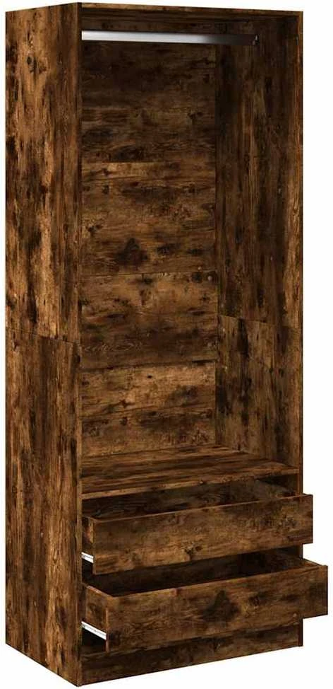 Drabužių spinta, dūminio ąžuolo, 80x50x200cm, apdirbta mediena