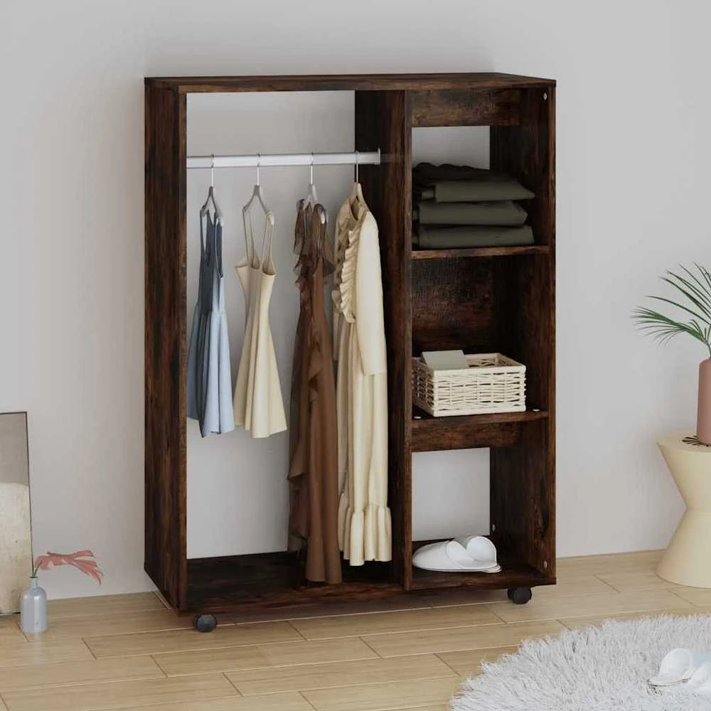 Drabužių spinta, dūminio ąžuolo spalvos, 80x40x110cm, mediena