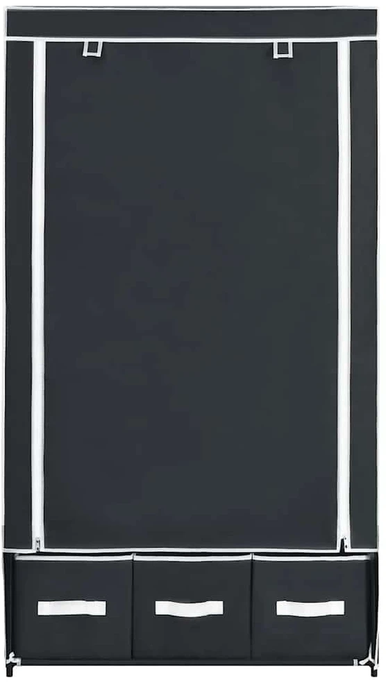 Drabužių spinta, juoda, 87x49x159cm, audinys