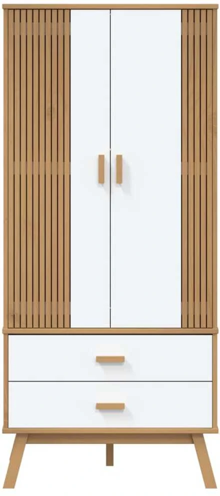 Drabužių spinta OLDEN, balta/ruda, 76,5x53x172cm, pušis