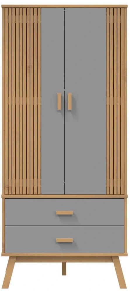 Drabužių spinta OLDEN, pilka/ruda, 76,5x53x172cm, pušis