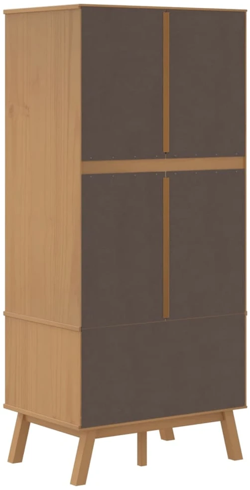 Drabužių spinta OLDEN, pilka/ruda, 76,5x53x172cm, pušis