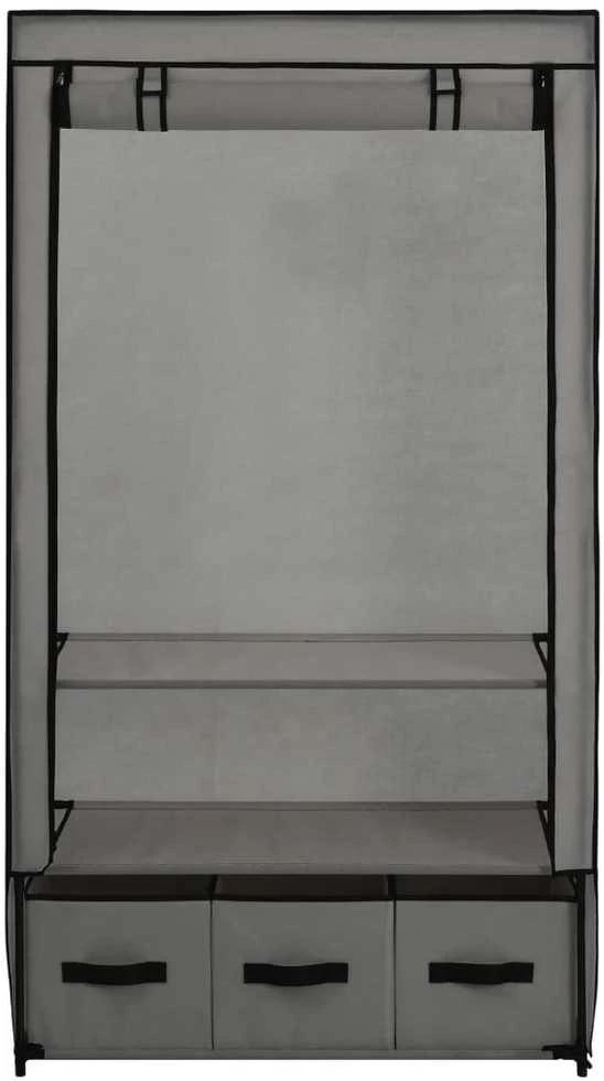 Drabužių spinta, pilka, 87x49x159cm, audinys