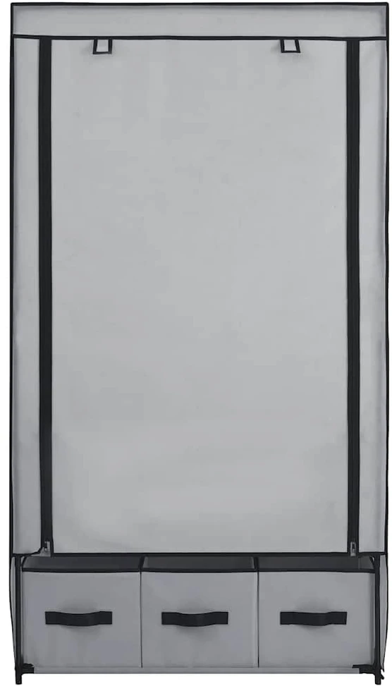 Drabužių spinta, pilka, 87x49x159cm, audinys