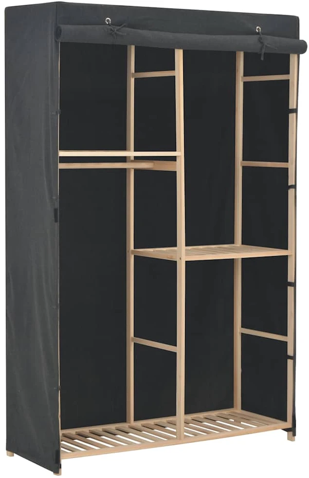 Drabužių spinta, pilkos sp., 110x40x170cm, audinys, 3 lent.