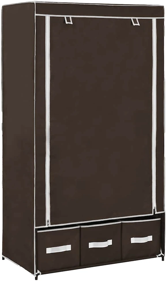 Drabužių spinta, ruda, 87x49x159cm, audinys