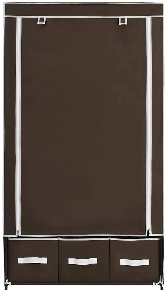 Drabužių spinta, ruda, 87x49x159cm, audinys