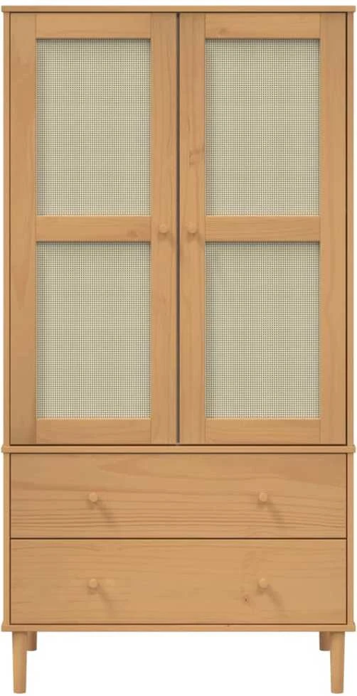Drabužių spinta SENJA, ruda, 90x55x175cm, pušies masyvas