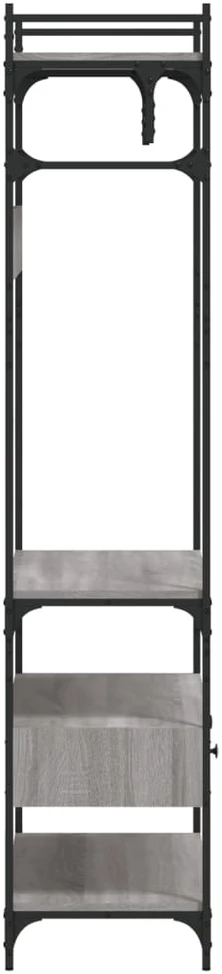 Drabužių spinta su stalčiais, pilka, 89x39x184,5cm, mediena