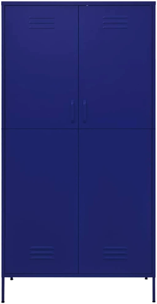 Drabužių spinta, tamsiai mėlyna, 90x50x180cm, plienas
