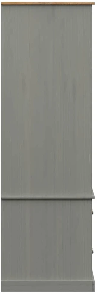 Drabužių spinta VIGO, pilka, 90x55x176cm, pušies masyvas