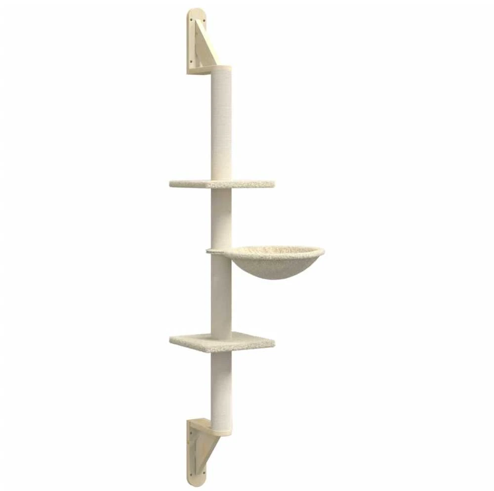 Draskyklė katėms su draskymo stovu, kreminė, 142,5cm