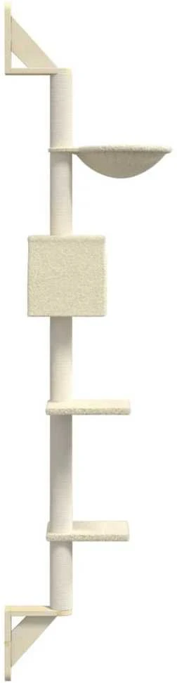 Draskyklė katėms su draskymo stovu, kreminė, 187cm