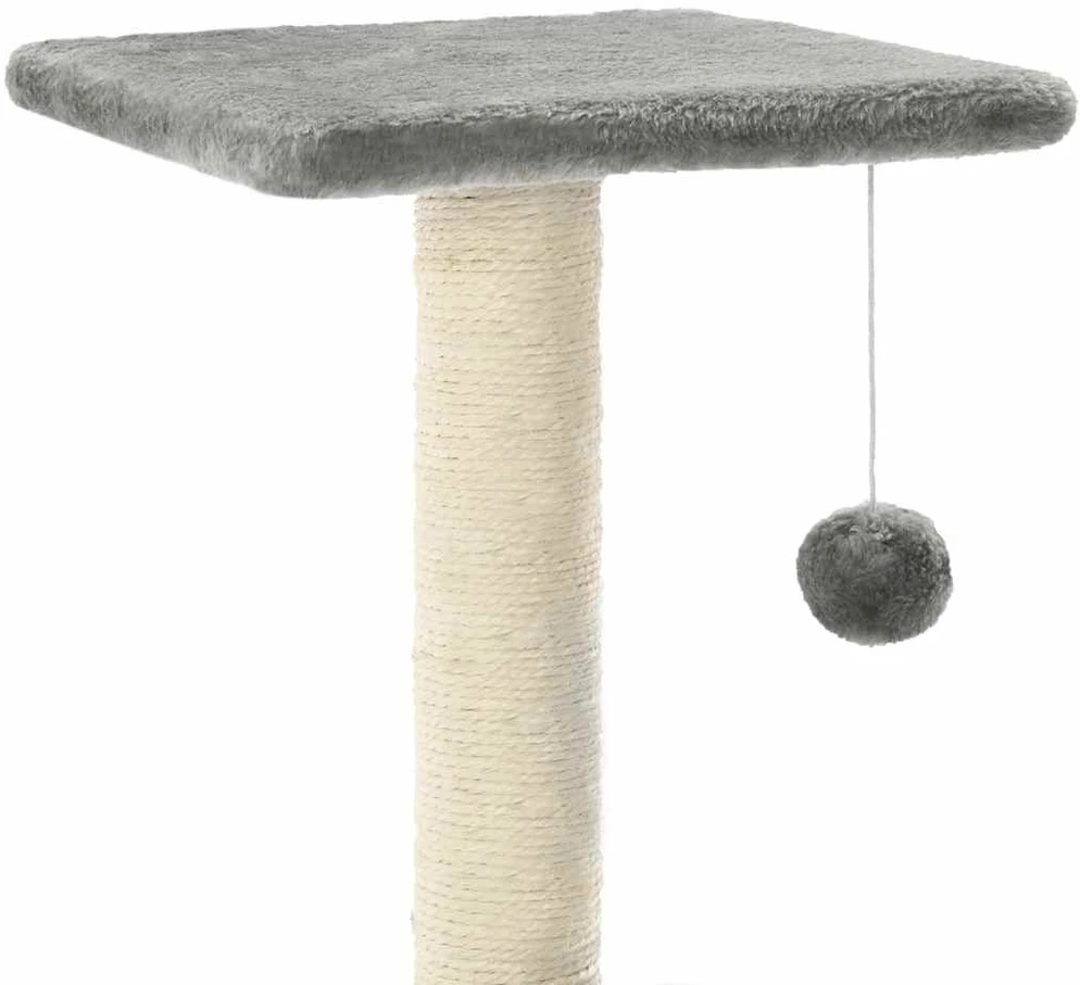 Draskyklė katėms su stovais iš sizalio, 65cm, pilkos spalvos