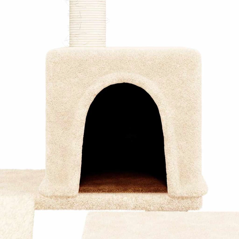 Draskyklė katėms su stovais iš sizalio, kreminės spalvos, 82cm
