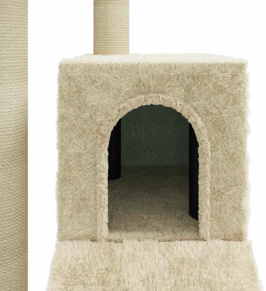 Draskyklė katėms su stovais iš sizalio, kreminės spalvos, 92cm
