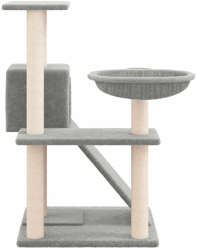 Draskyklė katėms su stovais iš sizalio, šviesiai pilka, 82cm