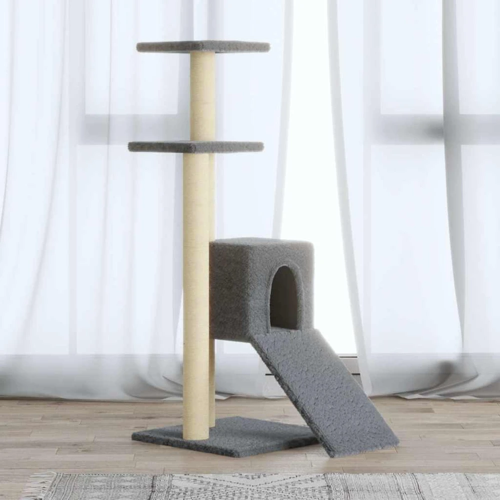 Draskyklė katėms su stovais iš sizalio, šviesiai pilka, 92cm