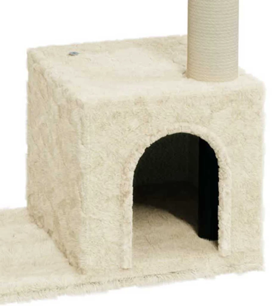 Draskyklė katėms su stovais iš sizalio, kreminės spalvos, 70cm