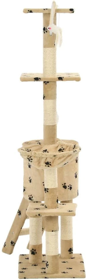 Draskyklė katėms su stovais iš sizalio, 138cm, smėlio sp. pėd.
