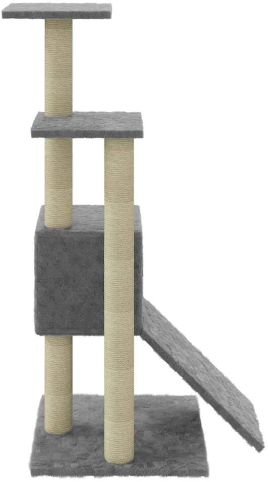 Draskyklė katėms su stovais iš sizalio, šviesiai pilka, 92cm