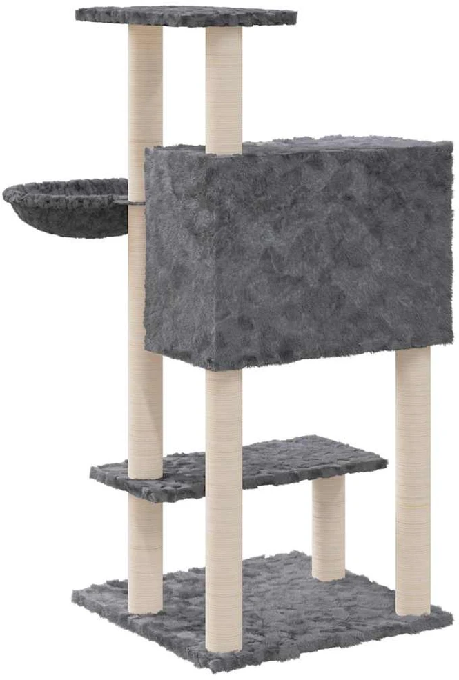 Draskyklė katėms su stovais iš sizalio, tamsiai pilka, 108,5cm