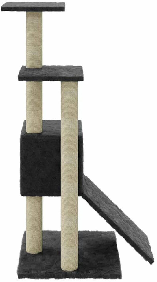 Draskyklė katėms su stovais iš sizalio, tamsiai pilka, 92cm