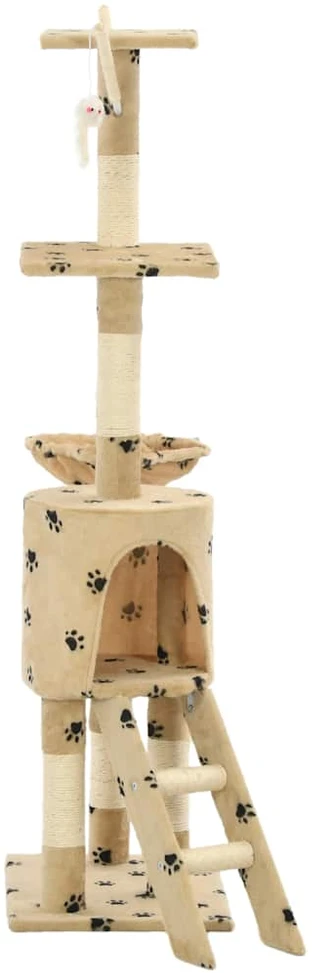 Draskyklė katėms su stovais iš sizalio, 138cm, smėlio sp. pėd.
