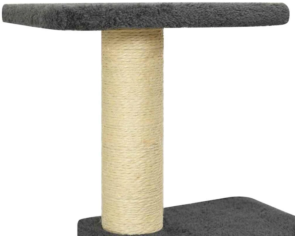 Draskyklė katėms su stovais iš sizalio, tamsiai pilka, 118,5cm