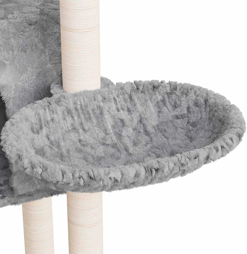 Draskyklė katėms su stovais iš sizalio, šviesiai pilka, 108,5cm