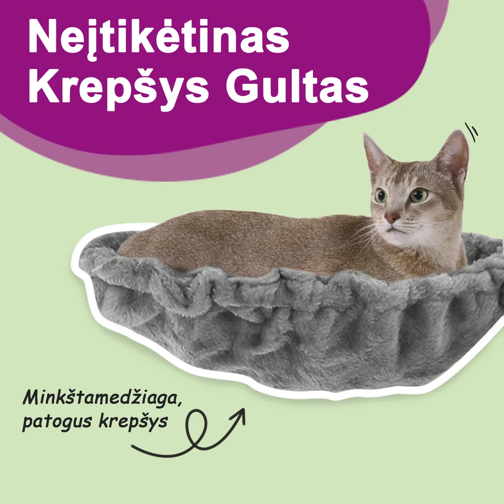 Draskyklė katėms su stovais iš sizalio, šviesiai pilka, 92cm