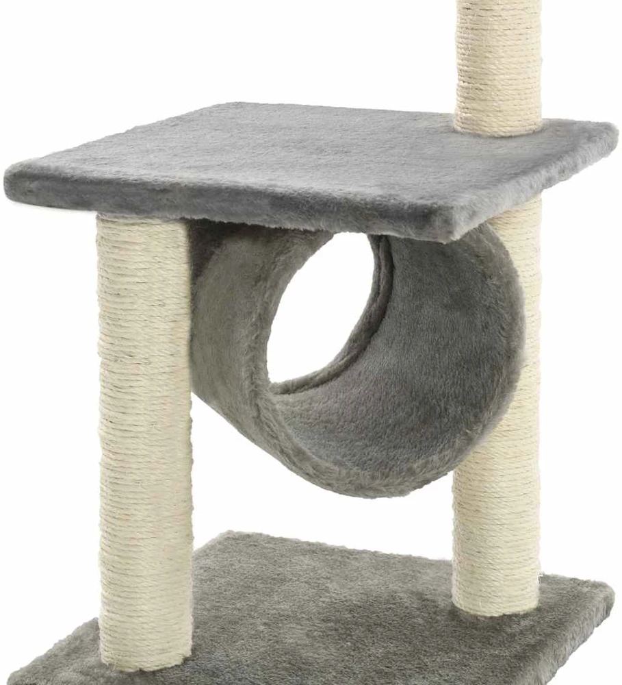 Draskyklė katėms su stovais iš sizalio, 65cm, pilkos spalvos