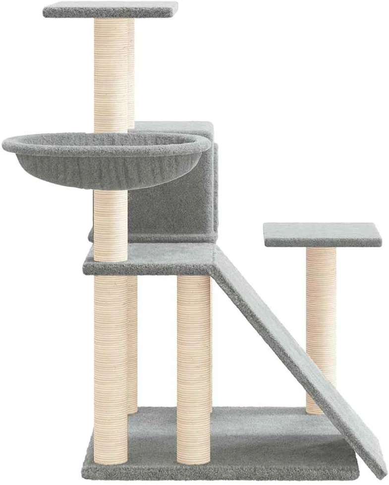 Draskyklė katėms su stovais iš sizalio, šviesiai pilka, 82cm