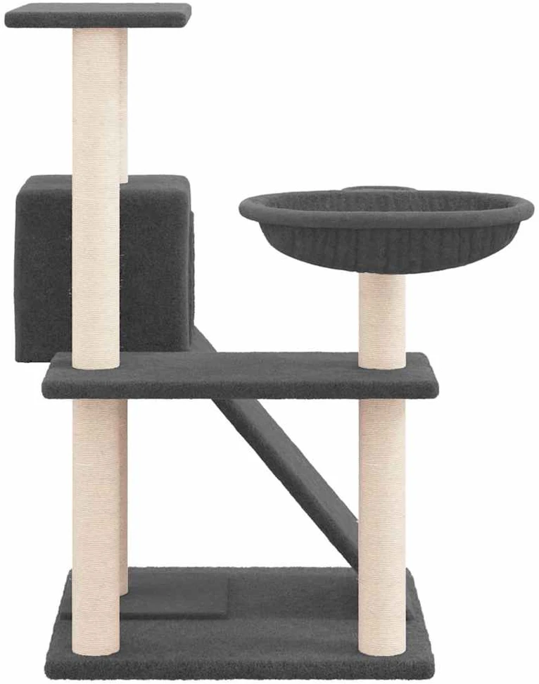 Draskyklė katėms su stovais iš sizalio, tamsiai pilka, 82cm