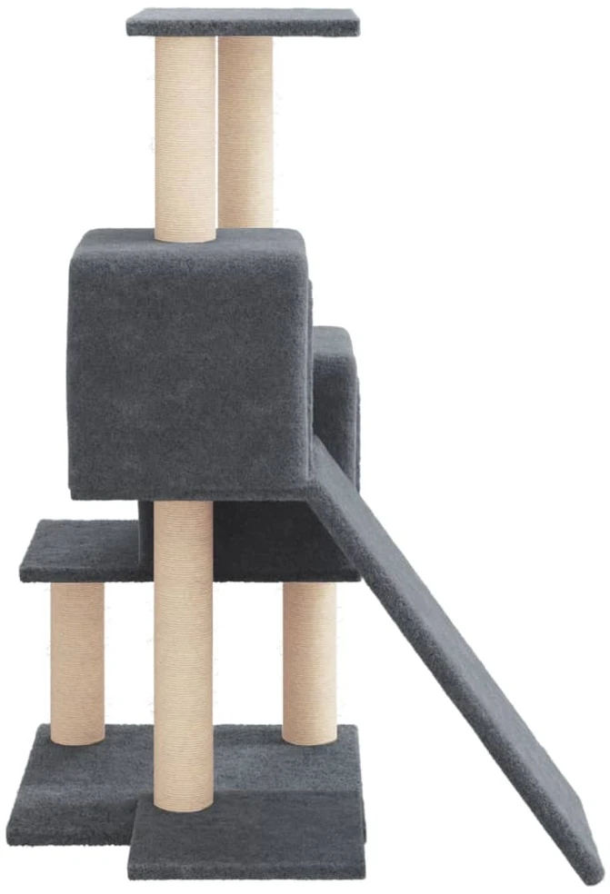 Draskyklė katėms su stovais iš sizalio, tamsiai pilka, 82cm