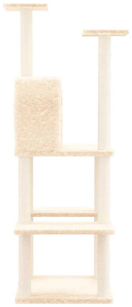 Draskyklė katėms su stovais iš sizalio, kreminė, 144,5cm