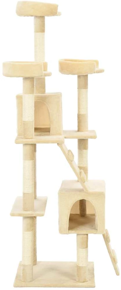 Draskyklė katėms su stovais iš sizalio, 170cm, smėlio sp.