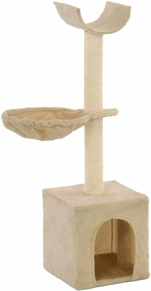 Draskyklė katėms su stovais iš sizalio, 105cm, smėlio sp.