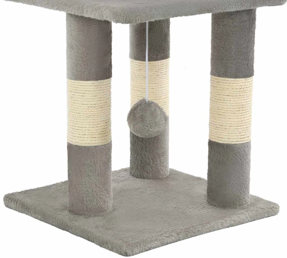 Draskyklė katėms su stovais iš sizalio, 65cm, pilkos spalvos