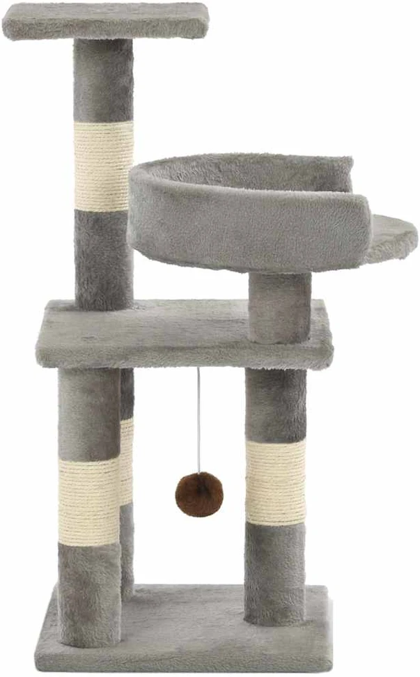 Draskyklė katėms su stovais iš sizalio, 65cm, pilkos spalvos