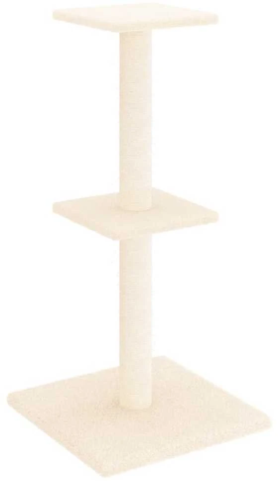 Draskyklė katėms su stovais iš sizalio, kreminės spalvos, 73cm