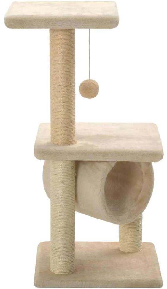 Draskyklė katėms su stovais iš sizalio, 65cm, smėlio sp.