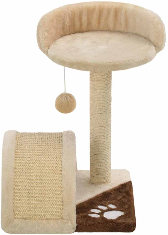 Draskyklė katėms su stovu iš sizalio, 40cm, smėlio ir rudos sp.