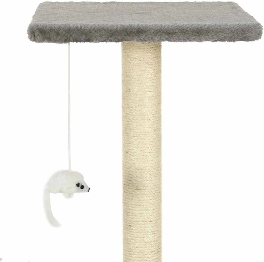 Draskyklė katėms su stovu iš sizalio, 95cm, pilka