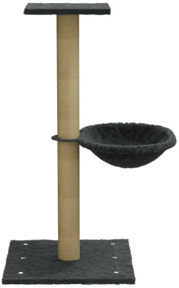 Draskyklė katėms su stovu iš sizalio, tamsiai pilka, 74cm