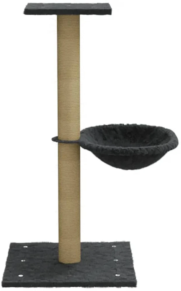 Draskyklė katėms su stovu iš sizalio, tamsiai pilka, 74cm