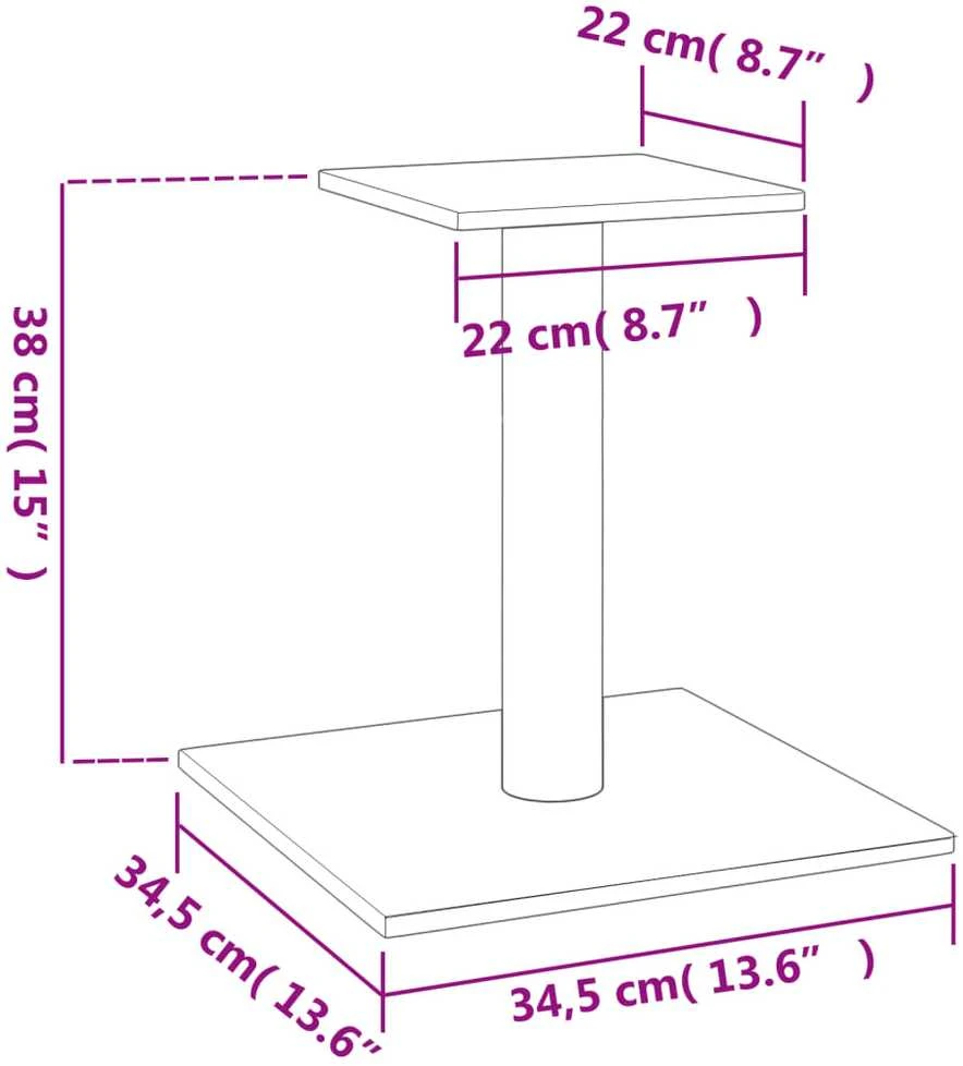 Draskymo stovas katėms su platforma, tamsiai pilkas, 38cm