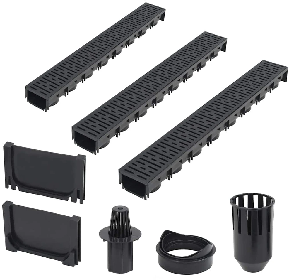 Drenažo latakai, 3vnt., plastikas, 3m